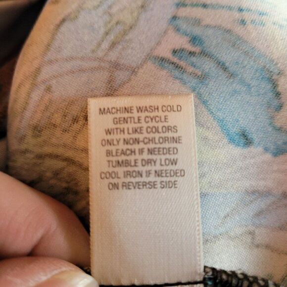 Christopher & Banks Skirt Wrap Retro 70's Abstract Mod Button Midi Blue 8 - Picture 14 of 14